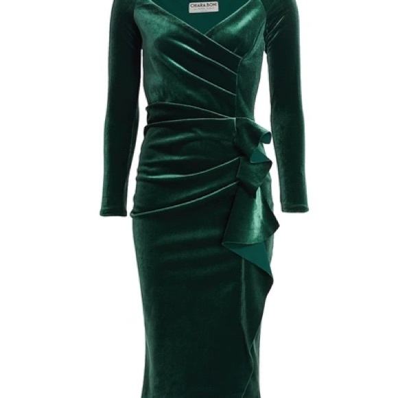 Chiara Boni Green Long Sleeve Dress